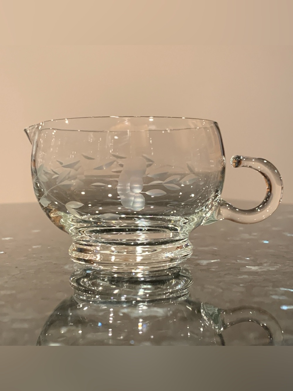 Vintage Princess House Heritage Crystal Coffee Creamer Cream Bowl #408